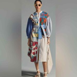 Hope For Flowers by Tracy Reese Patchwork Shirtdress Size Medium